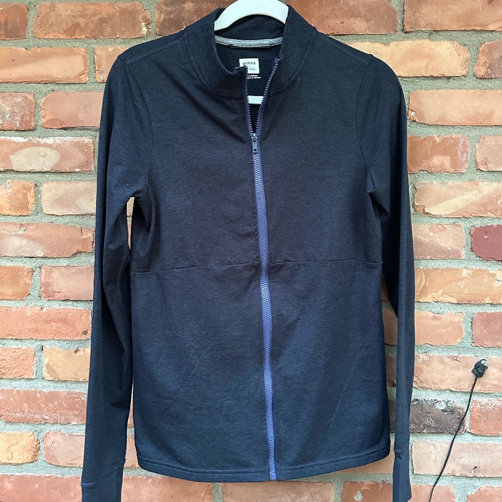 prAna Women's Black Zip Up Athletic Jacket ~ Medium